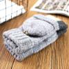 Winter Thickened Men Gloves Wool Knit Gloves Convertible Fingerless Gloves (Light grey) view 2