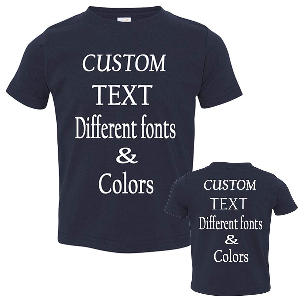 Customized Toddler Fine Jersey, Personalize for Your Little One, Design Your Own Toddler Jersey with Different Fonts Navy