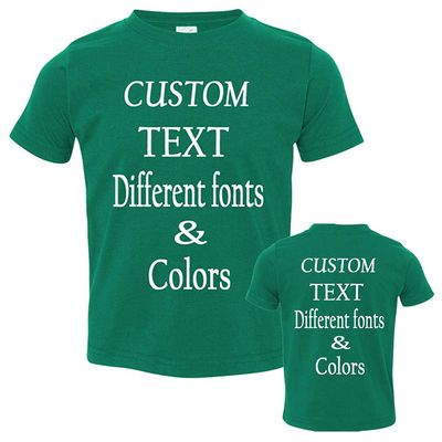 Customized Toddler Fine Jersey, Personalize for Your Little One, Design Your Own Toddler Jersey with Different Fonts Kelly