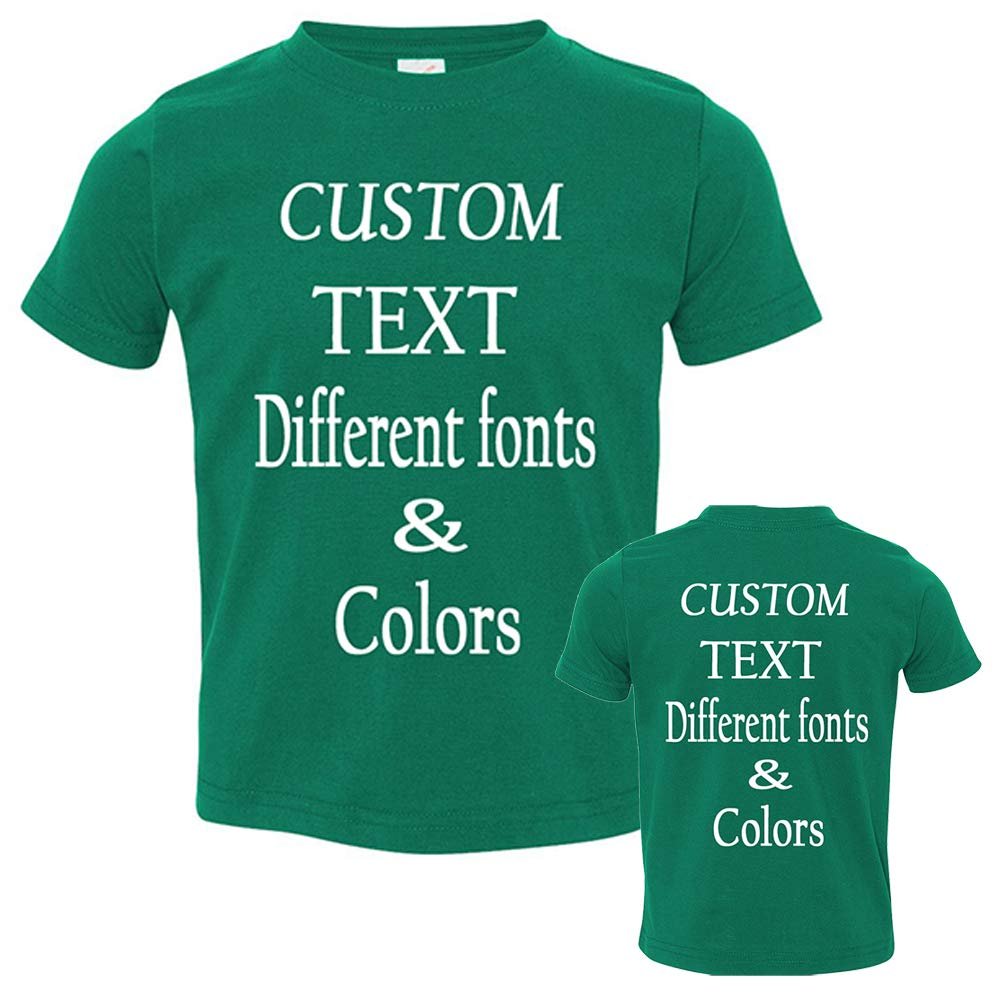 Customized Toddler Fine Jersey, Personalize for Your Little One, Design Your Own Toddler Jersey with Different Fonts Kelly