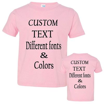 Customized Toddler Fine Jersey, Personalize for Your Little One, Design Your Own Toddler Jersey with Different Fonts Pink
