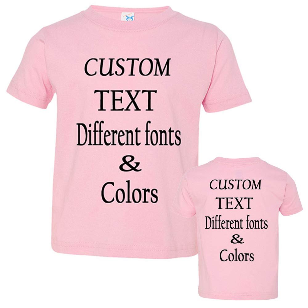 Customized Toddler Fine Jersey, Personalize for Your Little One, Design Your Own Toddler Jersey with Different Fonts Pink
