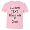 Customized Toddler Fine Jersey, Personalize for Your Little One, Design Your Own Toddler Jersey with Different Fonts Pink view 2