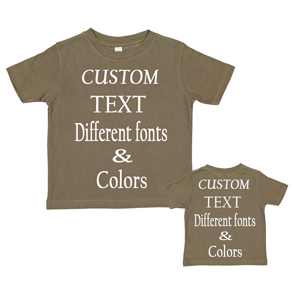 Customized Toddler Fine Jersey, Personalize for Your Little One, Design Your Own Toddler Jersey with Different Fonts Military Green