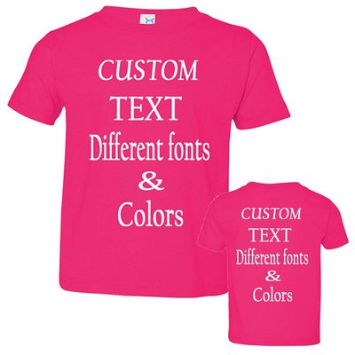 Customized Toddler Fine Jersey, Personalize for Your Little One, Design Your Own Toddler Jersey with Different Fonts Hot Pink