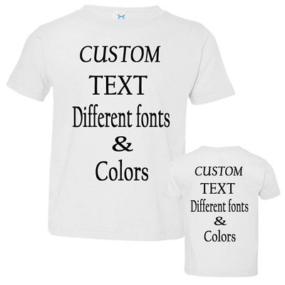 Customized Toddler Fine Jersey, Personalize for Your Little One, Design Your Own Toddler Jersey with Different Fonts White