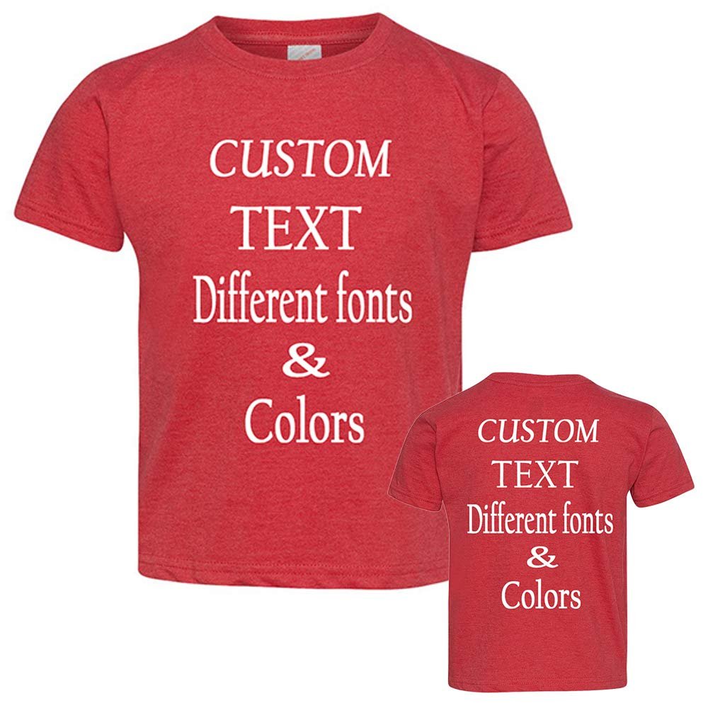 Customized Toddler Fine Jersey, Personalize for Your Little One, Design Your Own Toddler Jersey with Different Fonts Vintage Red