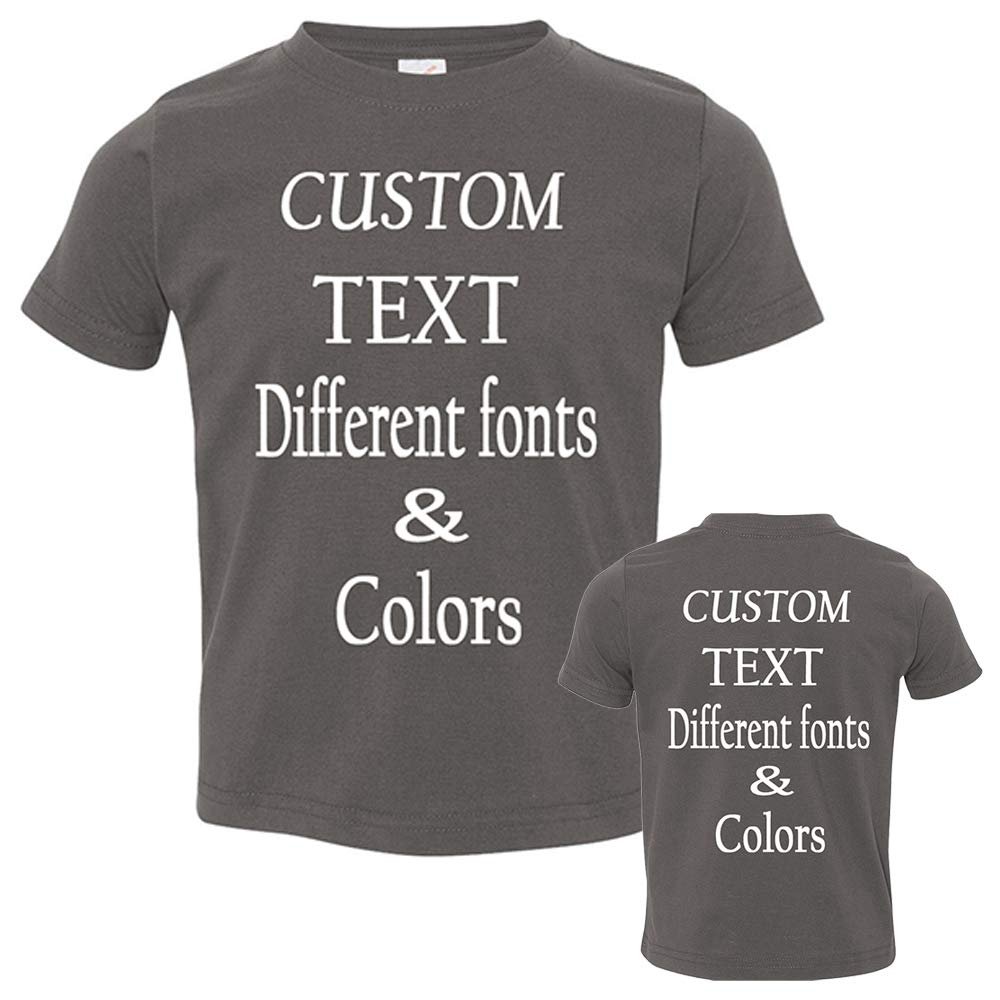 Customized Toddler Fine Jersey, Personalize for Your Little One, Design Your Own Toddler Jersey with Different Fonts Charcoal