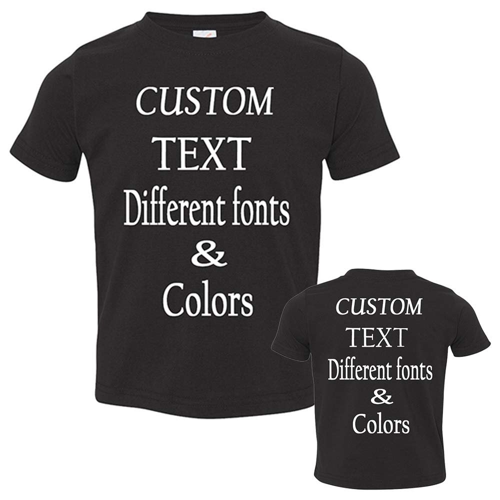 Customized Toddler Fine Jersey, Personalize for Your Little One, Design Your Own Toddler Jersey with Different Fonts Black