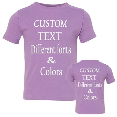 Customized Toddler Fine Jersey, Personalize for Your Little One, Design Your Own Toddler Jersey with Different Fonts Lavender