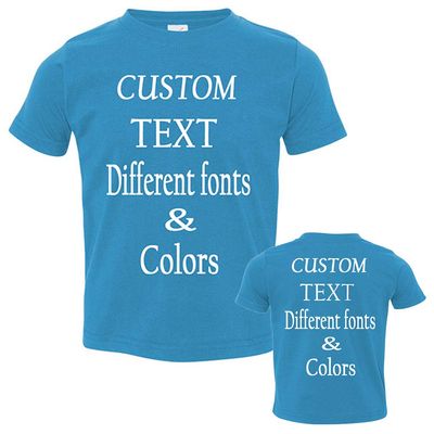 Customized Toddler Fine Jersey, Personalize for Your Little One, Design Your Own Toddler Jersey with Different Fonts Turquoise