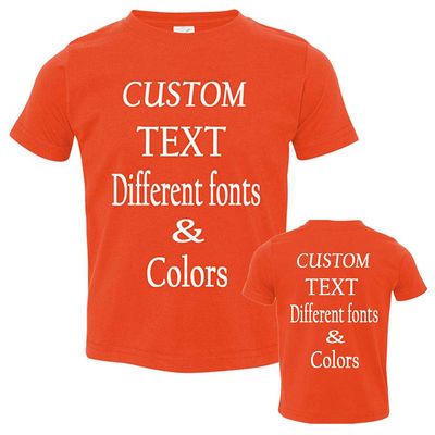 Customized Toddler Fine Jersey, Personalize for Your Little One, Design Your Own Toddler Jersey with Different Fonts Orange