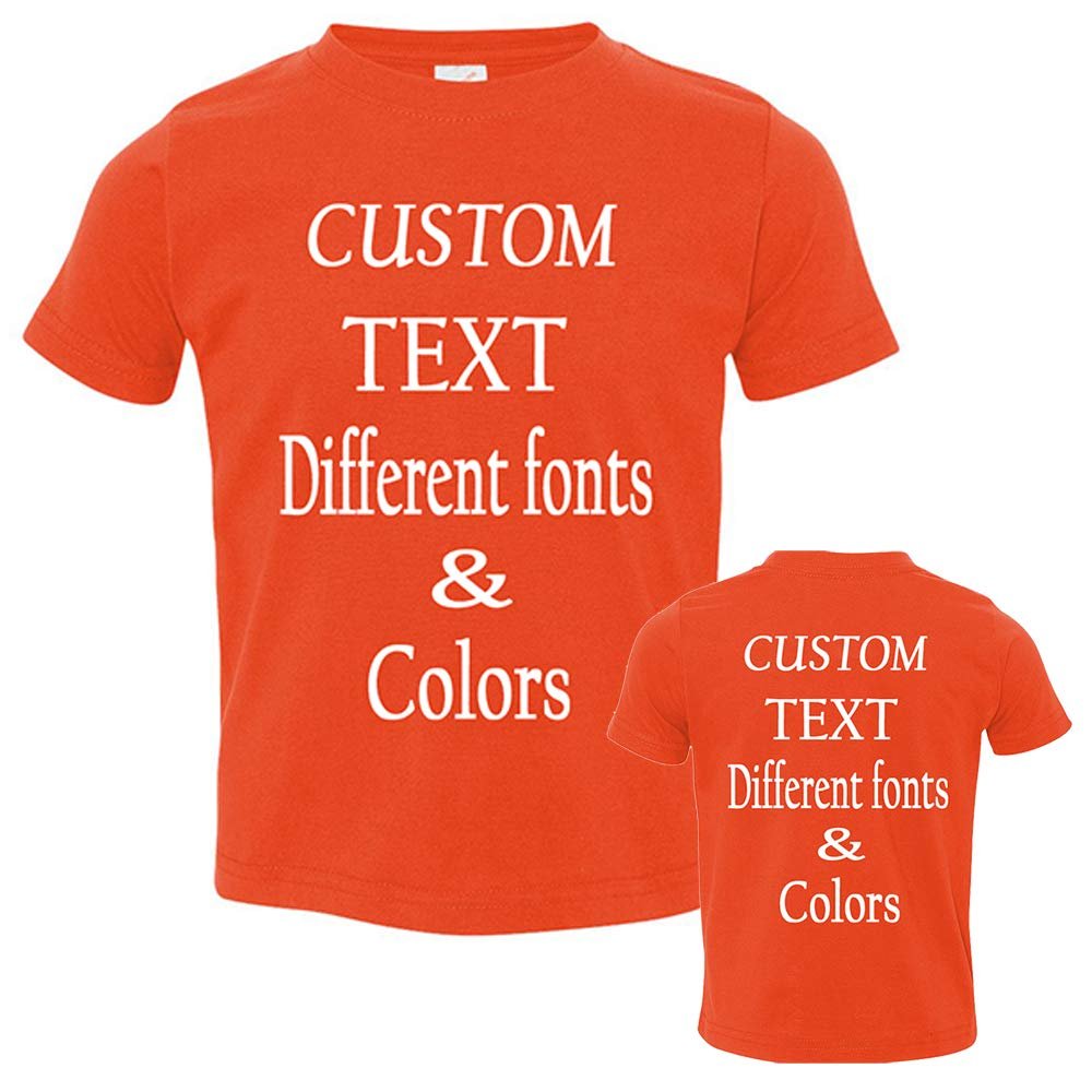 Customized Toddler Fine Jersey, Personalize for Your Little One, Design Your Own Toddler Jersey with Different Fonts Orange