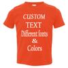 Customized Toddler Fine Jersey, Personalize for Your Little One, Design Your Own Toddler Jersey with Different Fonts Orange view 2