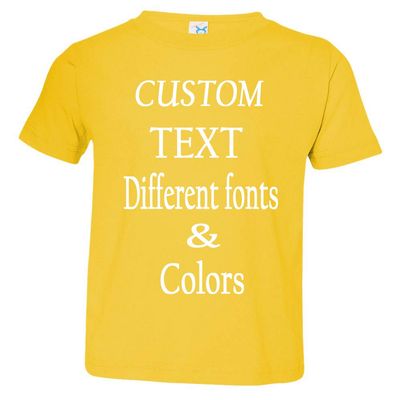 Customized Toddler Fine Jersey, Personalize for Your Little One, Design Your Own Toddler Jersey with Different Fonts Yellow