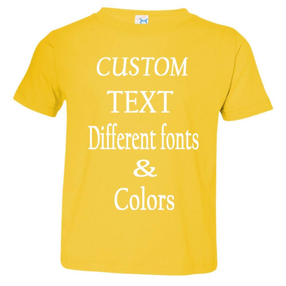 Customized Toddler Fine Jersey, Personalize for Your Little One, Design Your Own Toddler Jersey with Different Fonts Yellow