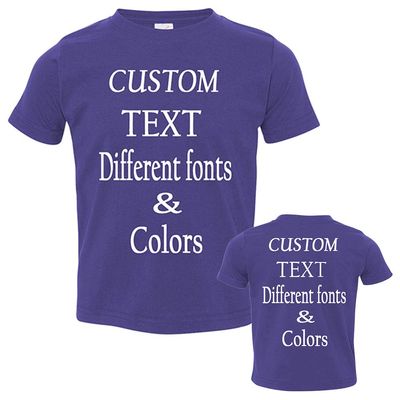 Customized Toddler Fine Jersey, Personalize for Your Little One, Design Your Own Toddler Jersey with Different Fonts Purple