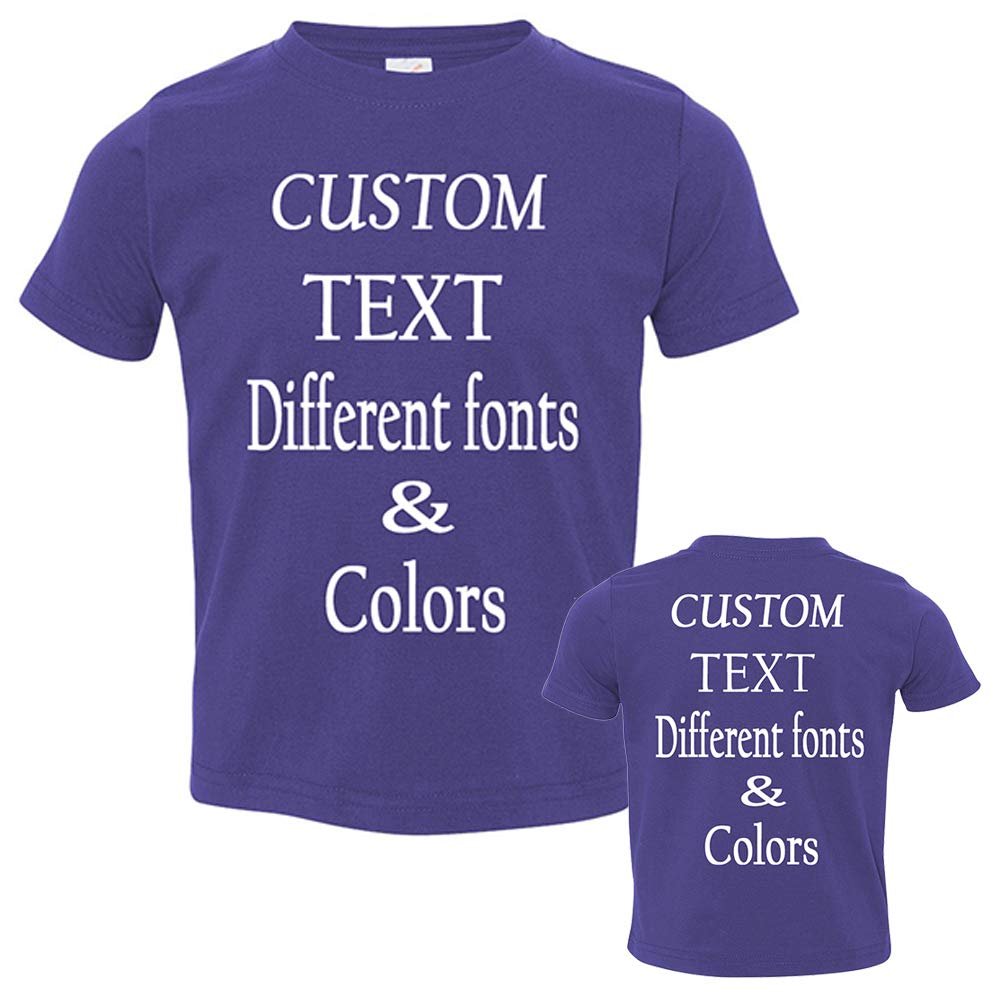 Customized Toddler Fine Jersey, Personalize for Your Little One, Design Your Own Toddler Jersey with Different Fonts Purple