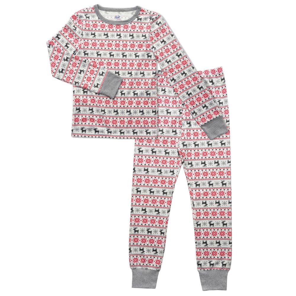 Fruit of the Loom Kids Premium Thermal Waffle Underwear Set, Fair Isle White, 8