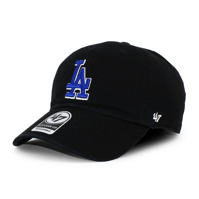 47 Brand Los Angeles LA Dodgers Clean Up Hat Cap Black/Royal Blue