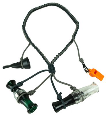 Cupped Waterfowl Braided DIY Call Lanyard for Duck Calls, Durable Parachute Cord Adjustable Hunting Call Lanyard, Green/Khaki