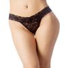 iB-iP Women's Sheer High-cut Underwear Lace See Through String Pantie Low Rise Thongs, Size: 14, Black view 1