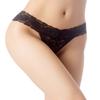 iB-iP Women's Sheer High-cut Underwear Lace See Through String Pantie Low Rise Thongs, Size: 14, Black view 4
