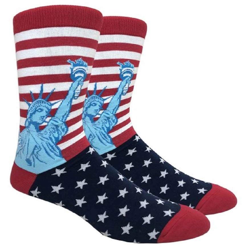 Red White Blue Statue of Liberty Dress Socks - One Size Fits Most