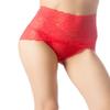 iB-iP Women's Sexy Lace Knickers See Through Underwear High Waist Hipster Panties, Size: 10, Red view 2