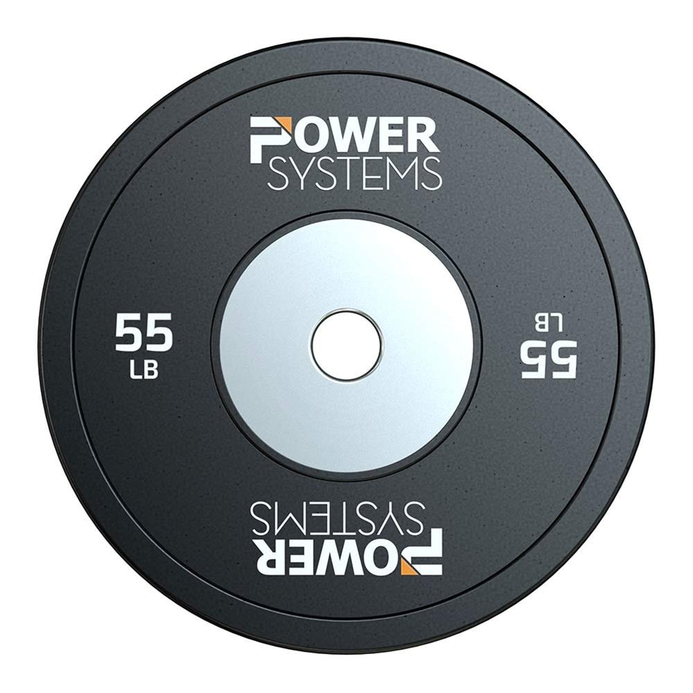 Power Systems Training Bumper Plate - With Reinforced Inner Stainless Steel Disc for Maximum Durability (55)