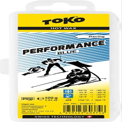 TOKO 5502017 Solid Wax for Ski/Snowboarding, Hot Wax, Performance, Blue (Snow Temperature: -32F to -9F (-10C to -30C), Temperature: -9F to -30C), 4.2 oz (120 g)