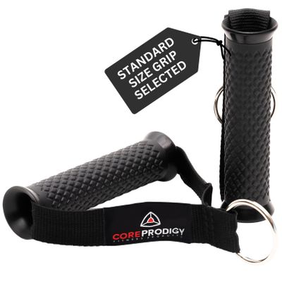 Core Prodigy Heavy Duty Exercise Handles - Grip Attachments for Cable Machine Pulleys, Gym Equipment, Resistance Bands, and Weight Lifting (Standard)
