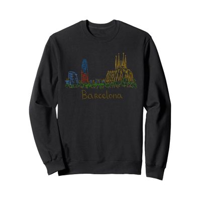 Barcelona Spain Travel Souvenir Panorama City Landmark Gift Sweatshirt