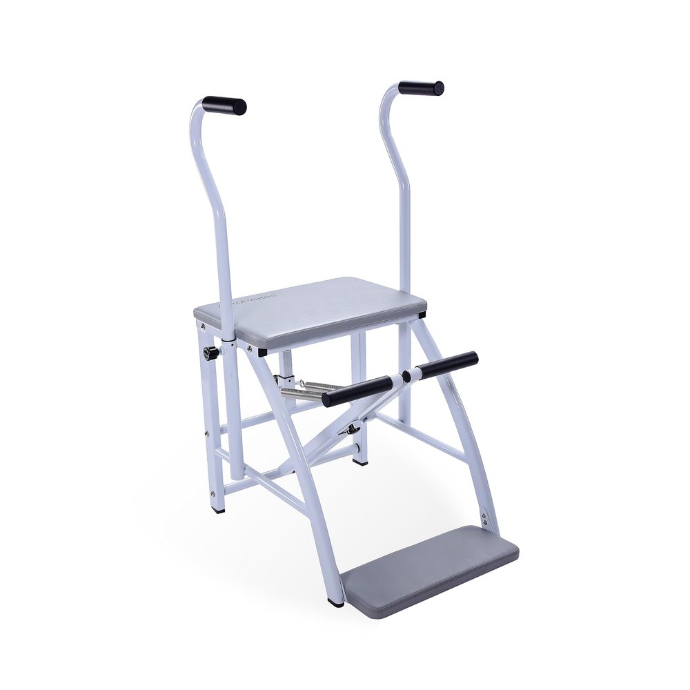 AeroPilates Precision Pilates Chair | 2 Online Expert-Guided Workouts Included | Stream from Any Device, Gray