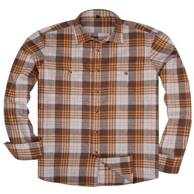 Alimens & Gentle Men's Button Down Regular Fit Long Sleeve Plaid Flannel Casual Shirts, Light Brown Yelaid, Small