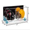 Better Display Cases Acrylic Double Mini - Miniature (not Full Size) Football Helmet or Mini Goalie Mask Display Case with Mirror Case, Light Blue Risers and Clear Base (A019-BLR) view 2