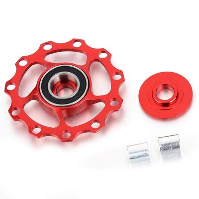 11T/13T Derailleur Pulley Aluminium Alloy Wheel Rear Derailleur Pulley Wheel Pulley (11T Red)
