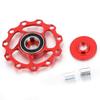 11T/13T Derailleur Pulley Aluminium Alloy Wheel Rear Derailleur Pulley Wheel Pulley (11T Red)