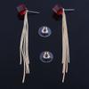 Grace Jun Gold Plated Austrian Crystal Long Tassel Drop Earrings for Women (XHEJ238-Ear needle) view 2