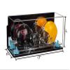 Better Display Cases Acrylic Double Mini - Miniature (not Full Size) Football Helmet or Mini Goalie Mask Display Case with Mirror Case, Wall Mount, Light Blue Risers and Clear Base (A019-BLR) view 2