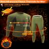 UNIQUEBELLA Men's Thermal Underwear Sets Top & Long Johns Fleece Sweat Quick Drying Thermo Base Layer Green view 2