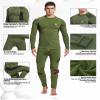 UNIQUEBELLA Men's Thermal Underwear Sets Top & Long Johns Fleece Sweat Quick Drying Thermo Base Layer Green view 4