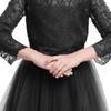 Flower Girl Lace Bridesmaid Dress 3/4 Sleeves Pageant Ball Gowns Princess Puffy Tulle Wedding Party Dresses Black 2-3 Years view 4