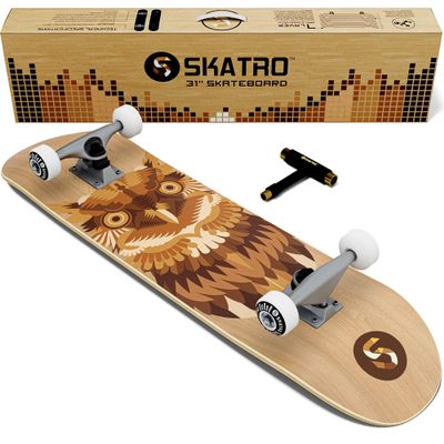 SKATRO - Pro Skateboard 31" Complete Skateboard. Skate Board Ages: Adults, Boys, Girls, Beginners, and Kids