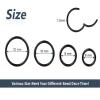 16G Black Surgical Stainless Steel Cartilage Earrings,Segment Hinged Seamless Eyebrow Eye Nose Septum Lip Hoop, 6mm 8mm 10mm 12mm 4 Pcs Clicker Ear Belly Button Hoop Piercing Ring Set Unisex view 3