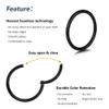 16G Black Surgical Stainless Steel Cartilage Earrings,Segment Hinged Seamless Eyebrow Eye Nose Septum Lip Hoop, 6mm 8mm 10mm 12mm 4 Pcs Clicker Ear Belly Button Hoop Piercing Ring Set Unisex view 4
