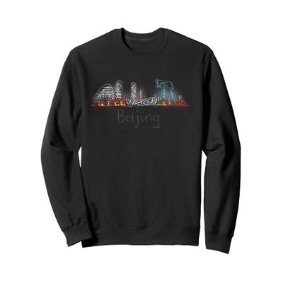 Beijing Night China Travel Souvenir Panorama City Gift Sweatshirt