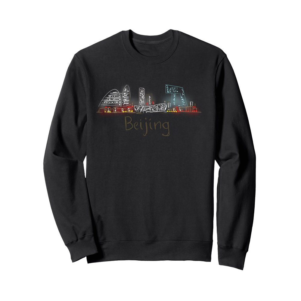 Beijing Night China Travel Souvenir Panorama City Gift Sweatshirt