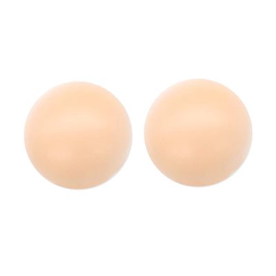 1 Pair Silicone Nipple Covers Pasties, Invisible, Reusable Adhesive, Round Shape, Hypoallergenic, Waterproof, Ideal for Transparent Clothing - Beige, One Size