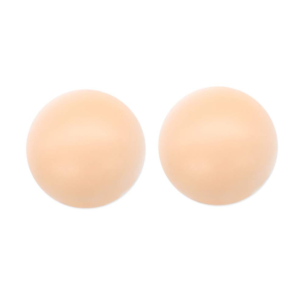 1 Pair Silicone Nipple Covers Pasties, Invisible, Reusable Adhesive, Round Shape, Hypoallergenic, Waterproof, Ideal for Transparent Clothing - Beige, One Size